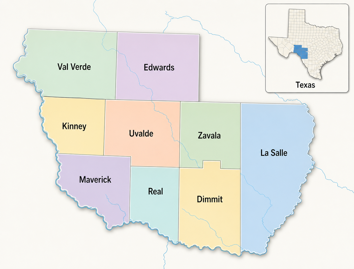 Map of the nine counties served in the Middle Rio Grande region